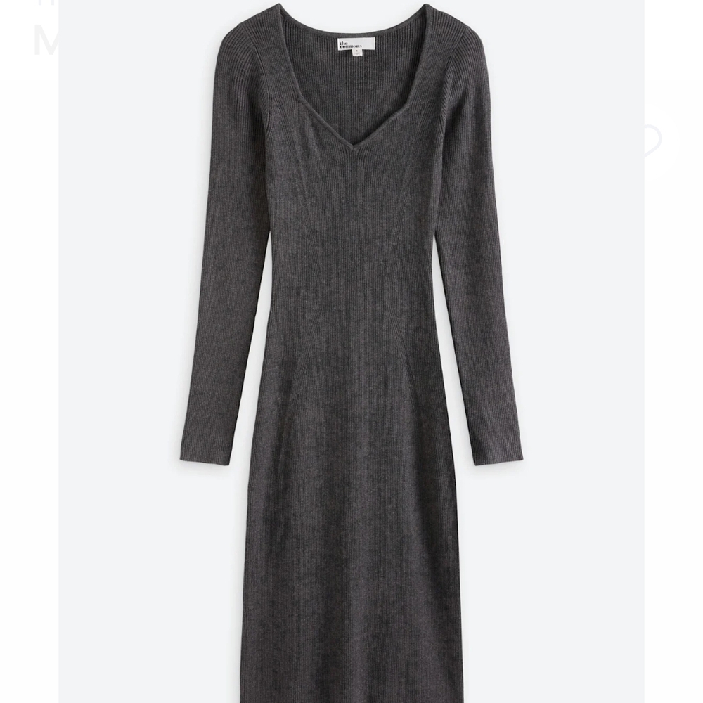 Elegant Gray Knit Dress